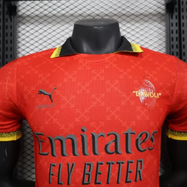 2024/25 AC Milan Player Eersion Soccer Jersey Special Edition Pink Player Version Red - Image 3