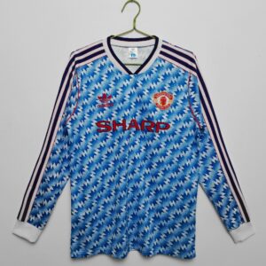 Manchester United 1990/92 away Long Sleeve Retro Soccer Jersey