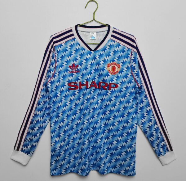 Manchester United 1990/92 away Long Sleeve Retro Soccer Jersey